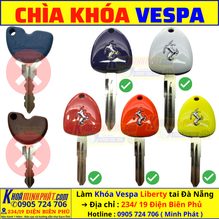 Thay vỏ bọc chìa khoá xe Vespa tại Đà Nẵng