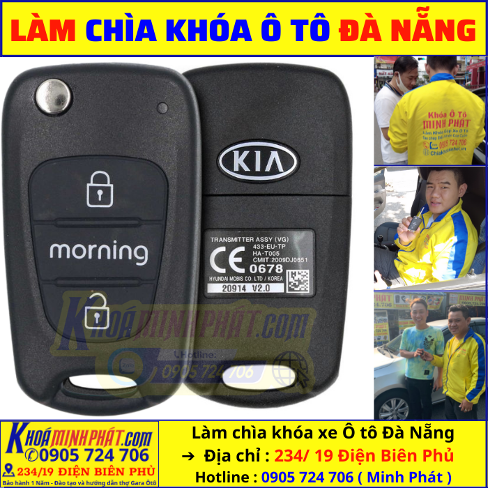 Thay vỏ khóa xe Kia Morning tại Đà Nẵng