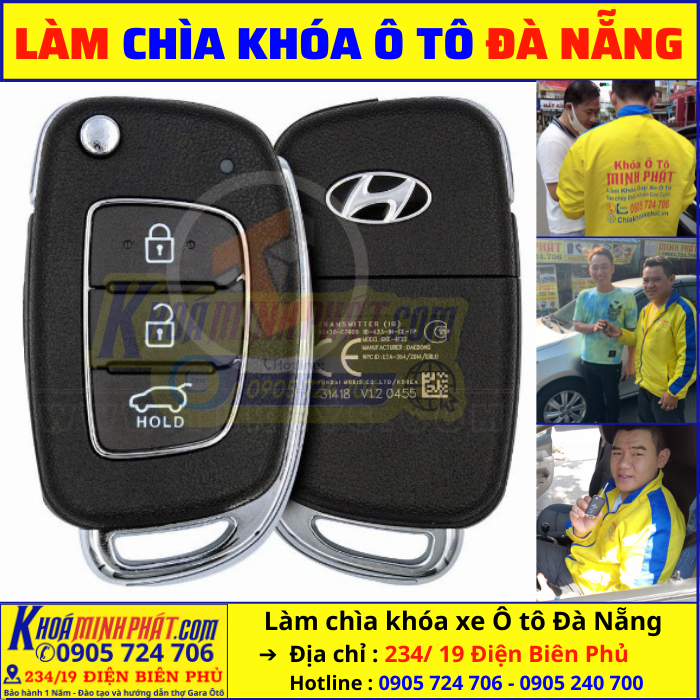Thay vỏ chìa khóa xe Hyundai i10 Grand tại Đà Nẵng