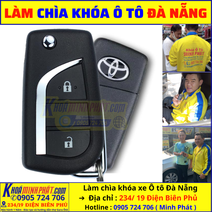 Thay vỏ chìa khóa xe ô tô Toyota Fortuner tại Đà Nẵng
