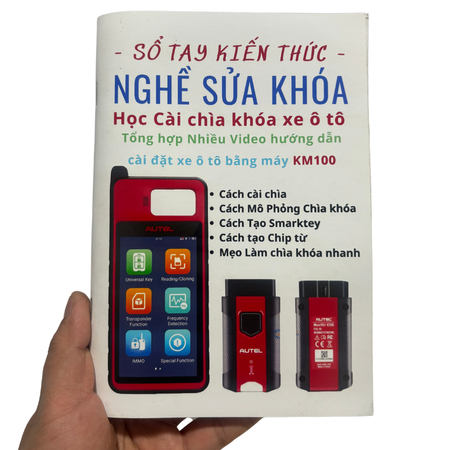 Sách dạy làm chìa khóa xe ô tô máy Autel KM100 IM508 - bí kíp sửa khóa - sổ tay khiến thức nghề sửa khóa