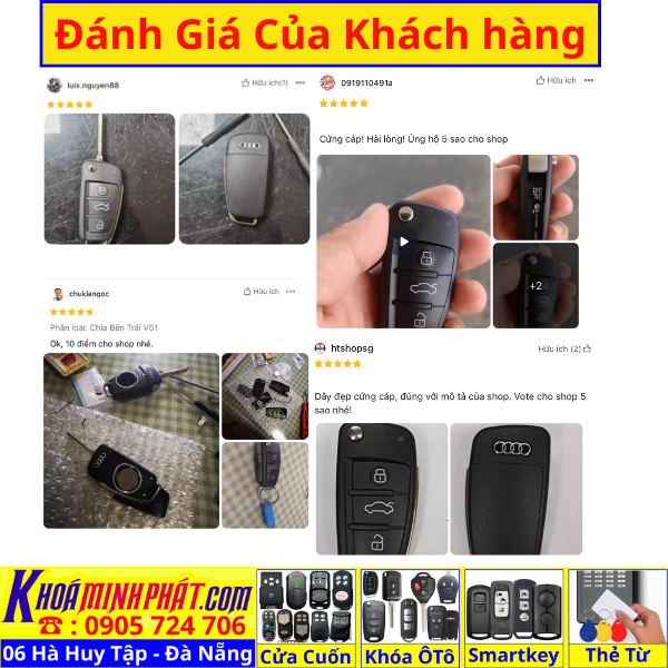 Vỏ Chìa khoá cho xe Audi A3 A4 A5 A6 A7 A8 Q2 Q3 Q4 Q5 Q7 Q8 TT R8 S3 RS3 S4 RS4 S5 RS5 S6 RS6 S7 RS7 SQ5 RSQ3 SQ7 V951 - Sửa Khoá Đà Nẵng 24H - Thợ Làm Khoá Gần Đây