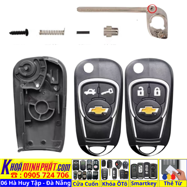 Vỏ Độ gập chìa khoá xe Chevrolet Aveo, Vivant, Spark mẫu V14 V17 - Sửa Khoá Đà Nẵng 24H - Thợ Làm Khoá Gần Đây