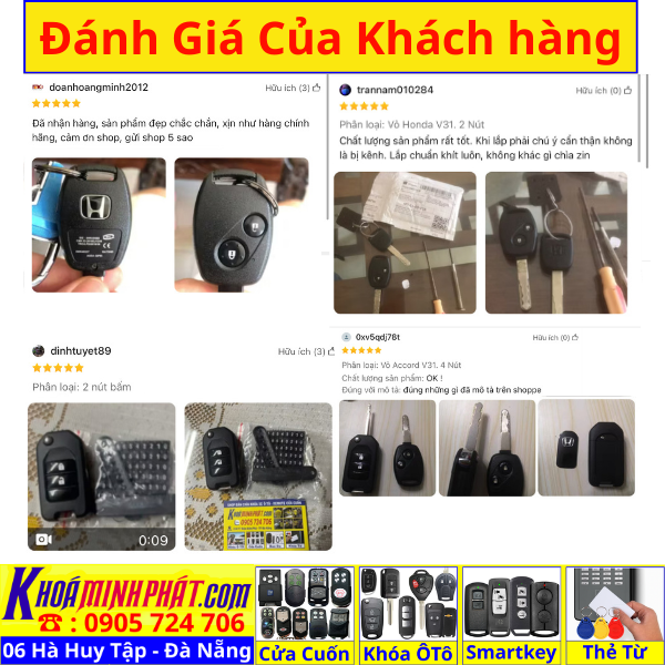 Vỏ Chìa Khoá remote điều khiển xe ô tô Honda Civic, CRV, City, Accord, fit V31 - Sửa Khoá Đà Nẵng 24H - Thợ Làm Khoá Gần Đây