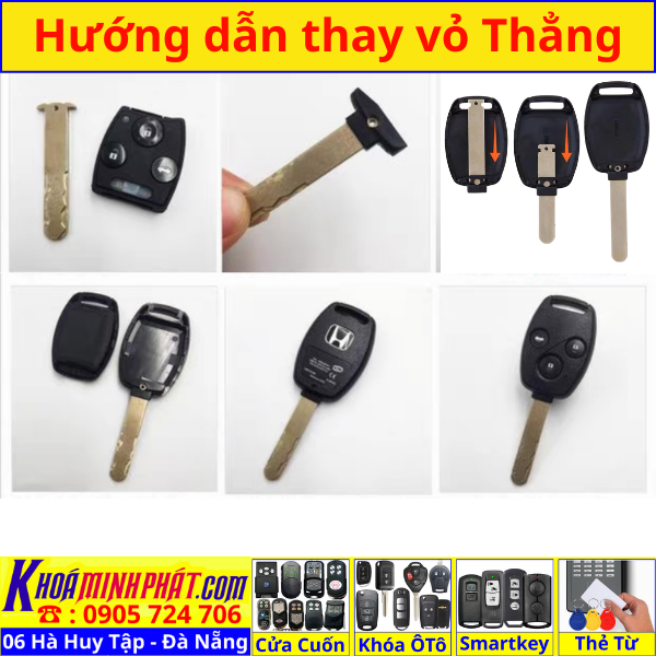 Vỏ Chìa Khoá remote điều khiển xe ô tô Honda Civic, CRV, City, Accord, fit V31 - Sửa Khoá Đà Nẵng 24H - Thợ Làm Khoá Gần Đây