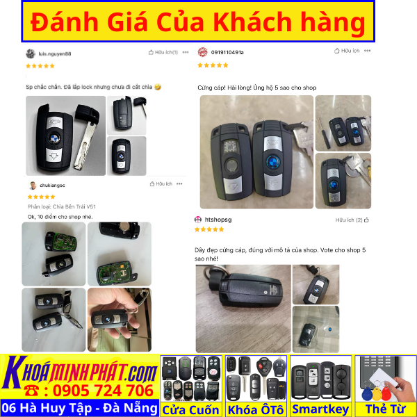 Thay Vỏ Chìa khoá smartkey xe BMW tại Đà Nẵng - Sửa Khoá Đà Nẵng 24H - Thợ Làm Khoá Gần Đây