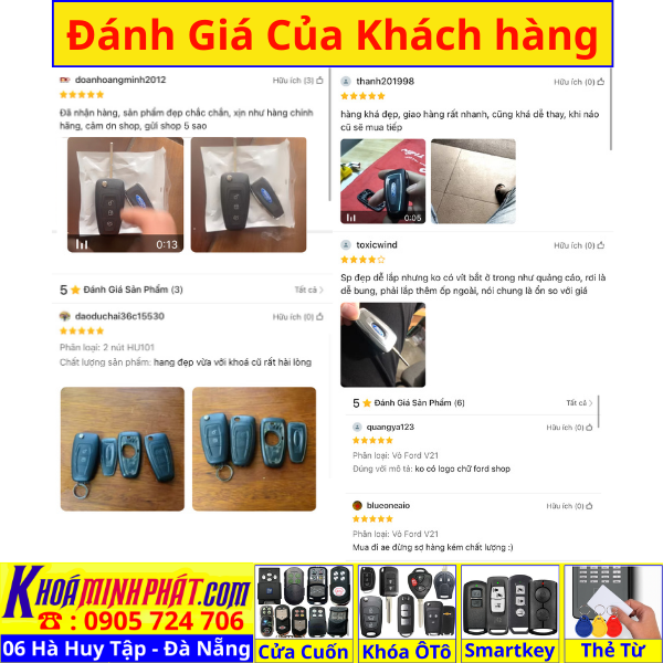 Vỏ Chìa khoá xe ô tô Ford Ranger, Tourneo BT50 mã V21 - Sửa Khoá Đà Nẵng 24H - Thợ Làm Khoá Gần Đây
