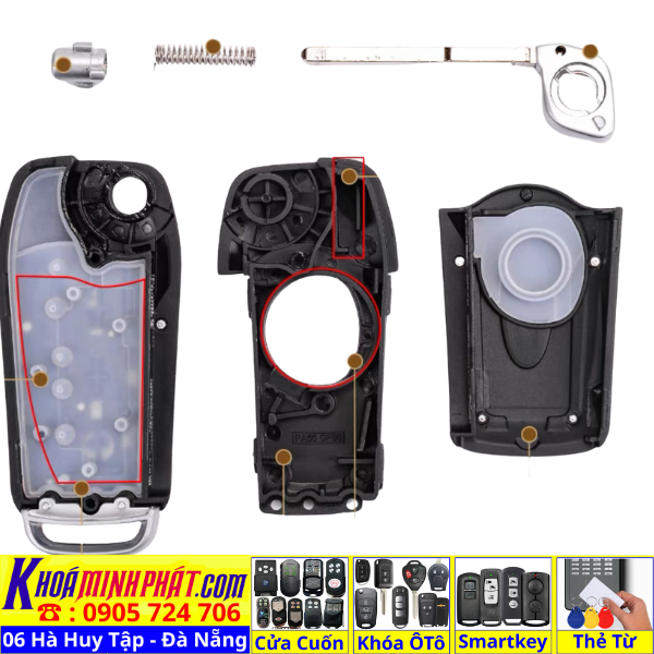 Vỏ Nâng cấp Chìa khóa Ford Focus Ranger Tourneo Ecosport đời 2010-2016 mẫu V27 - Sửa Khoá Đà Nẵng 24H - Thợ Làm Khoá Gần Đây