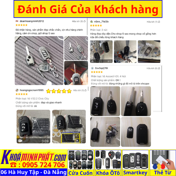 Vỏ Chìa khoá Honda Civic, CRV, City, Accord Odyssey Jazz fit độ gập V32 - Sửa Khoá Đà Nẵng 24H - Thợ Làm Khoá Gần Đây