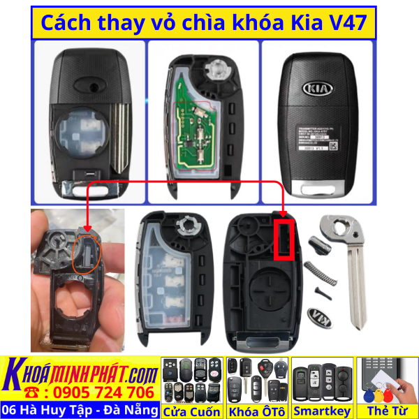 [ GIÁ HUỶ DIỆT ] Vỏ Chìa Khoá remote xe Kia Morning, Soluto, Cerato, Sportage, Seltos, Optima, Rio, Rondo V47 - Sửa Khoá Đà Nẵng 24H - Thợ Làm Khoá Gần Đây