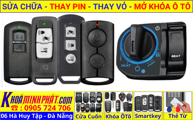 Làm chìa khóa smartkey Đà Nẵng - thay vỏ thay pin sửa chữa remote smartkey điều khiển xe HONDA SH, VISION, LEAD, AB, PCX, VARIO